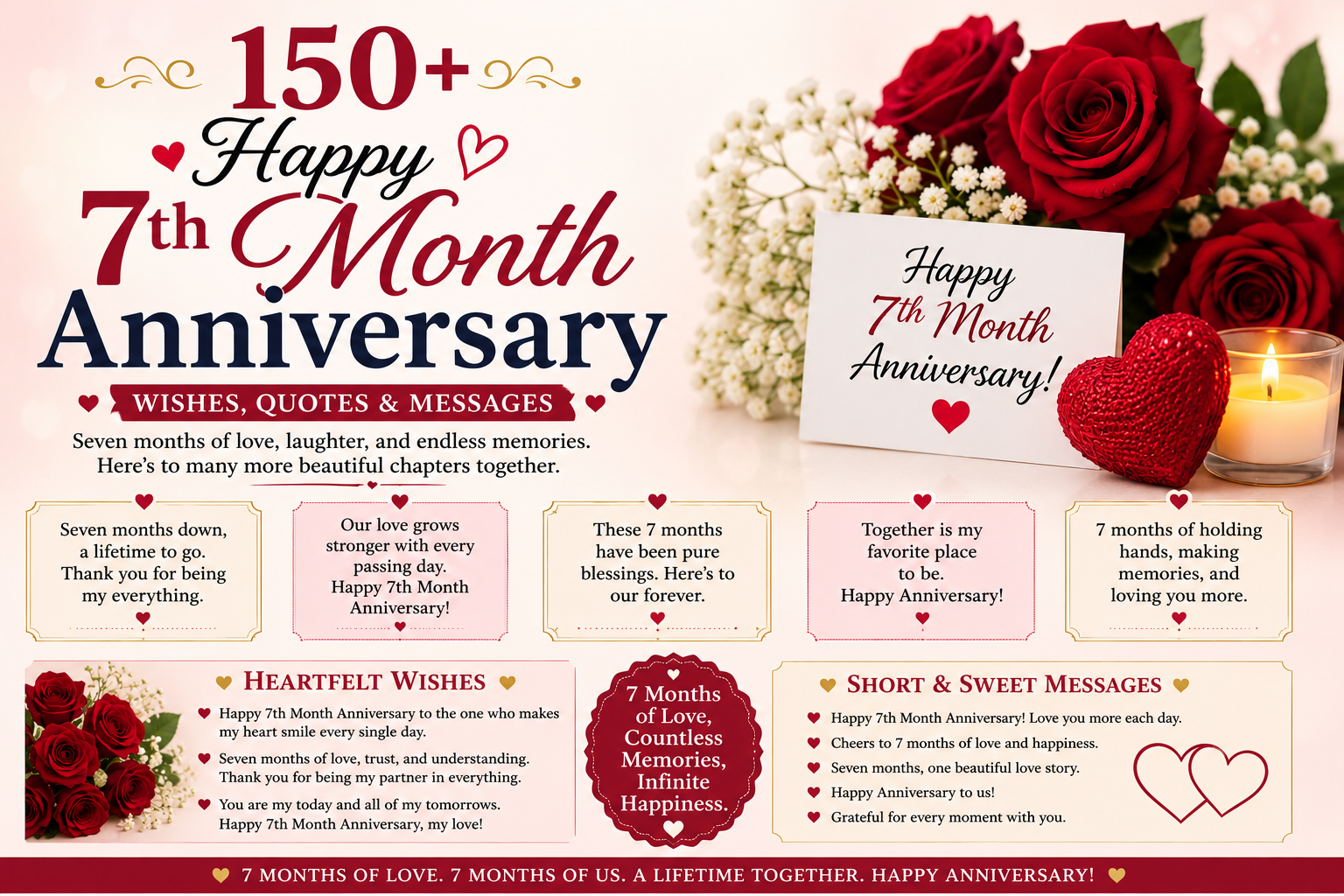 150+ Happy 7th Month Anniversary Wishes, Quotes & Messages